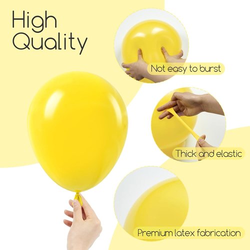 Awenztech Yellow Balloon Arch Kit - 120 Pcs of 5 to 18 Inch Latex Balloons for Party Decorations