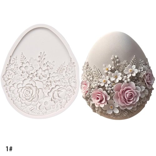 (Three-piece) Floral Easter Egg, Rabbit, Bowknot Fresh Flower Easter Egg, DIY Silicone Mold, Cake Chocolate Mold Wedding Cakeoration Tool Marshmallow Cake Mold