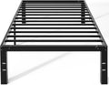 OLIXIS Metal Twin Bed Frame - 14-Inch High with Storage Space & Sturdy Steel Slat Support | 800LBS Capacity, Black