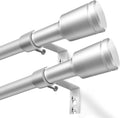 Adjustable Silver Curtain Rods by [Brand Name] - 30-120 Inch, Perfect for 30-114 Inch Windows | 2 Pack