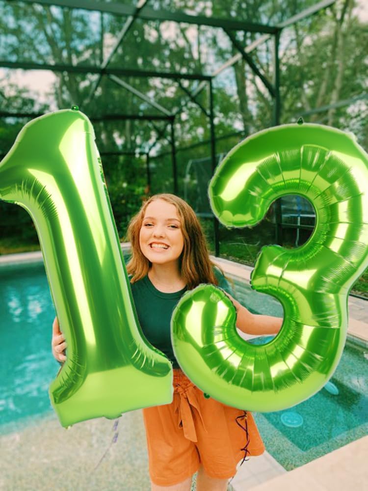 Numbers Balloon - 40 Inch Large Light Green Balloon for 3rd Birthday Decor | Perfect for Parties
