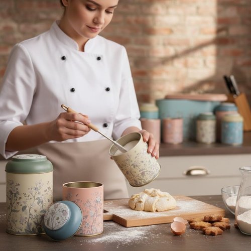 Maria Roma 7-Piece Kitchen Canister Set - Vintage Bread Box, Sugar, Coffee & Tea Containers