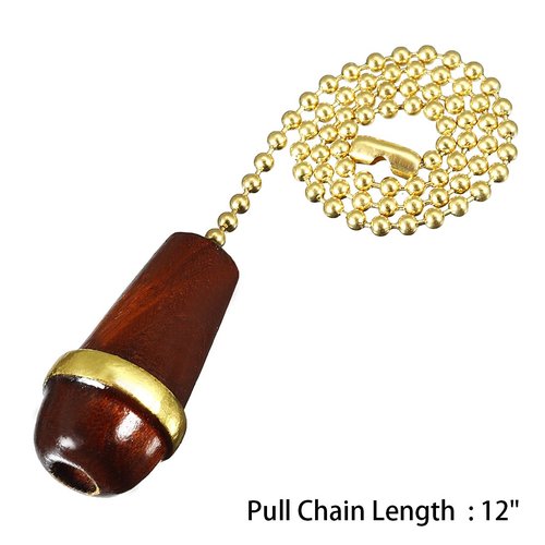 uxcell® 12 inch Copper Pull Chain Walnut Knob Pendant Lighting Ceiling Fan Decorative Pack of 2