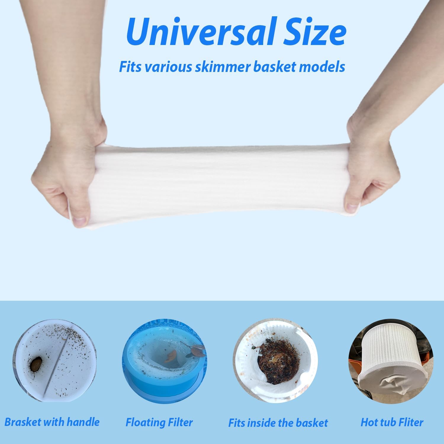 Skiennix Pool Skimmer Socks - Ultra Fine Mesh Filter for Debris & Leaves | 40-Pack for All Pools