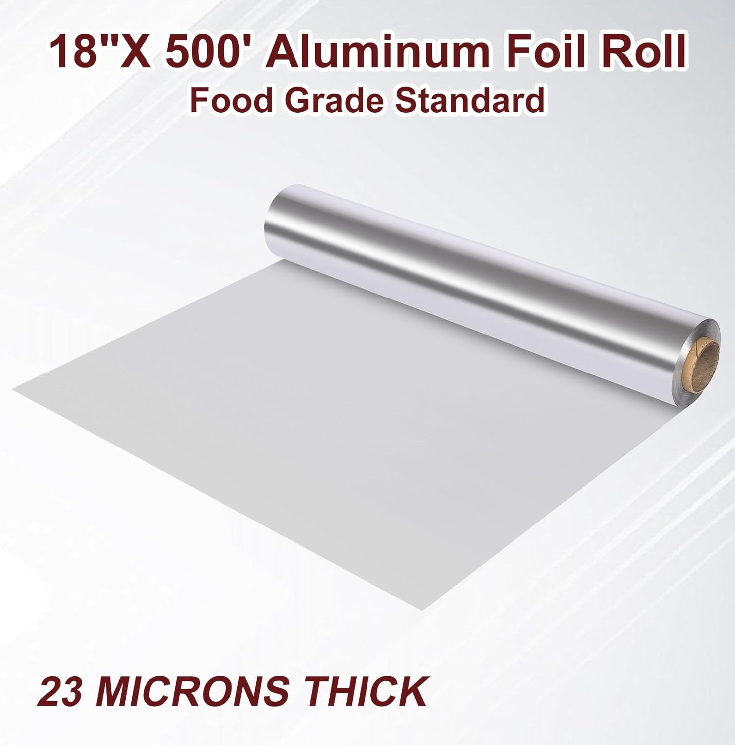 Skiennix Heavy Duty Aluminum Foil Roll - Food Safe 18 Inches x 500 FT for Cooking & Baking