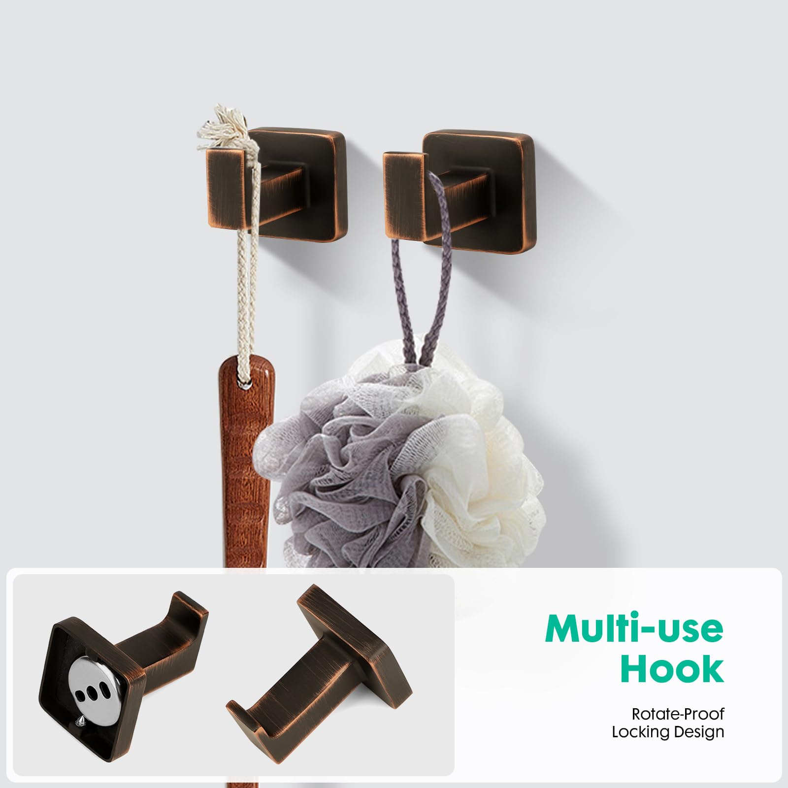 Ntipox 5 Piece Antique Bathroom Hardware Accessories Set Oil Rubbed Bronze,24 Inch Towel Bar Set,Towel Rack Set,Bathroom Towel Holder Set