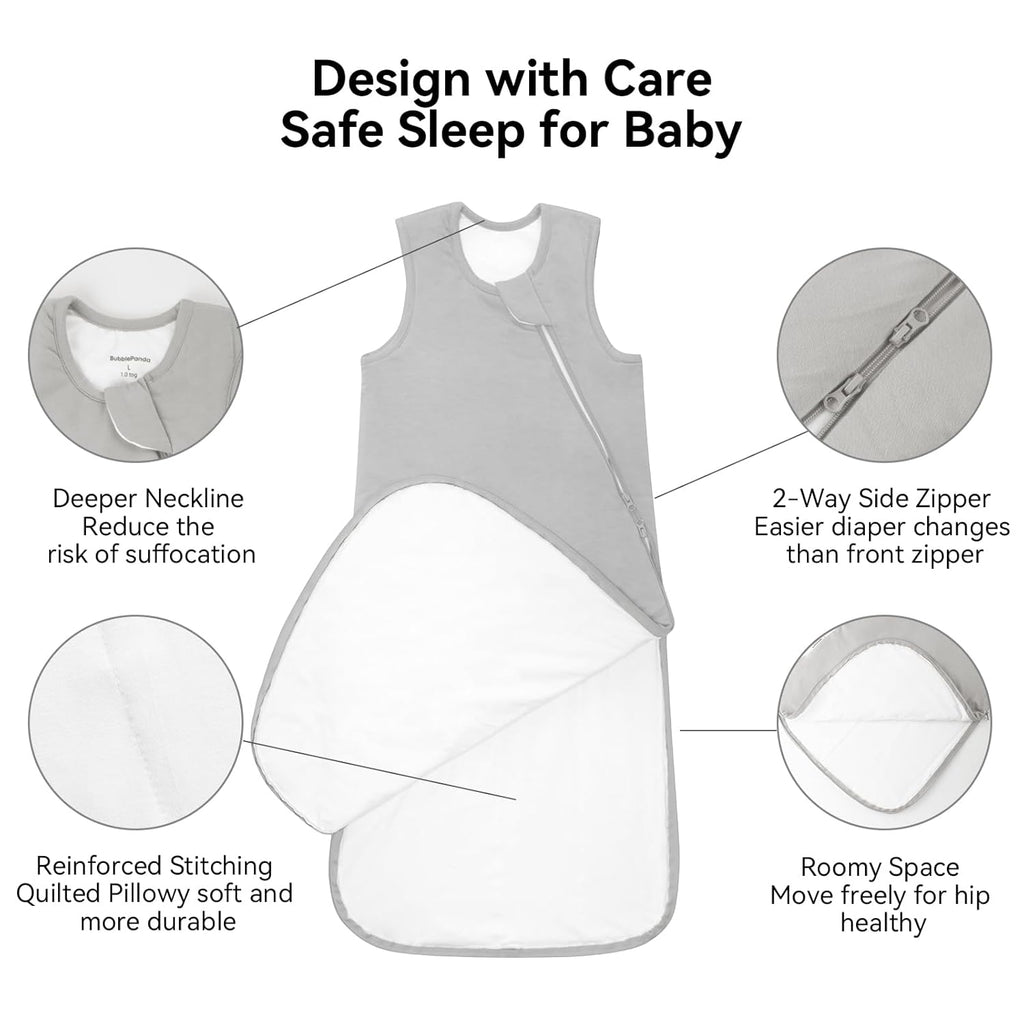 Bamboo Rayon Sleep Sack by [Brand Name] - Ultra Soft 2.5 Tog Winter Wearable Blanket for Babies 6-12 Months | 2-Way Zipper, Unisex