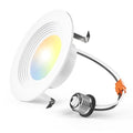 Amico 4 inch 5CCT LED Recessed Lighting 1 Pack, Dimmable, Damp Rated, 9W=60W, 650LM Can Lights with Baffle Trim, 2700K/3000K/4000K/5000K/6000K Selectable, Retrofit Installation - ETL & FCC Certified