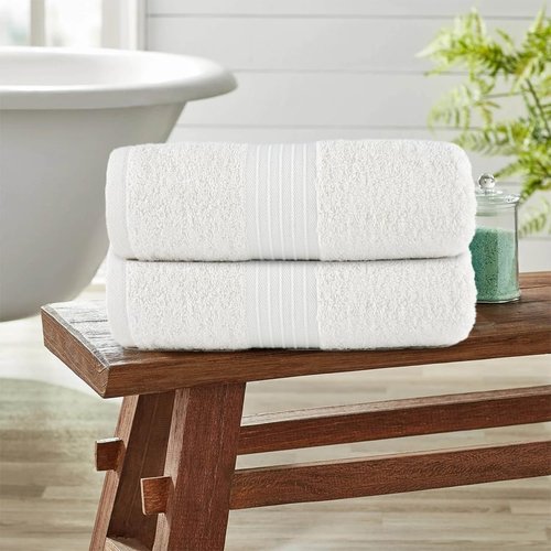 Textila Bath Sheets - 35x70 Inch Oversized 100% Cotton Towels, Super Soft, Highly Absorbent & Lightweight - Ideal for Everyday Use, Spa & Hotel (Ivory - Pack of 2)