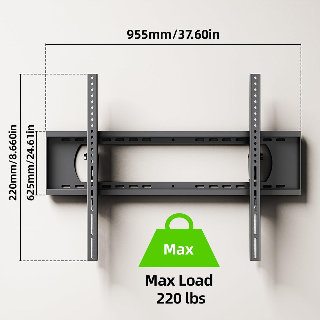 USX MOUNT Heavy Duty Tilting TV Wall Mount - Ultra Slim Design for 60-120" TVs, Supports Up to 220lb