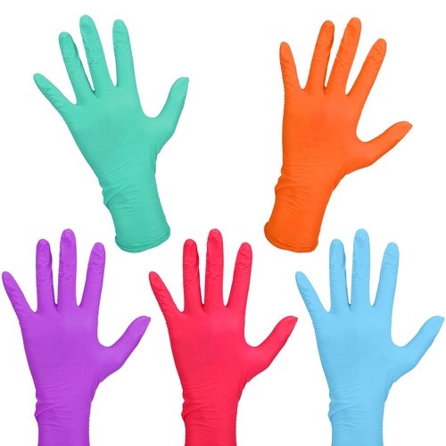 Cuffbow 50 Pairs Kids Gloves Disposable Ages 5-12 Kids Cleaning Latex Gloves for Crafting Painting Gardening Cooking (Multicolored)
