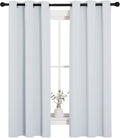 NICETOWN Room Darkening Curtains - Thermal Insulated Grommet Drapes for Bedroom | Greyish White, 34x63 Inches (2 Panels)