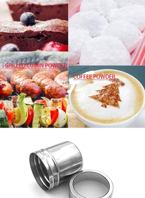 Stainless Steel Shaker Sifter Dispenser Duster Container for Flour, Sugar, Baking Soda, 1 Pack