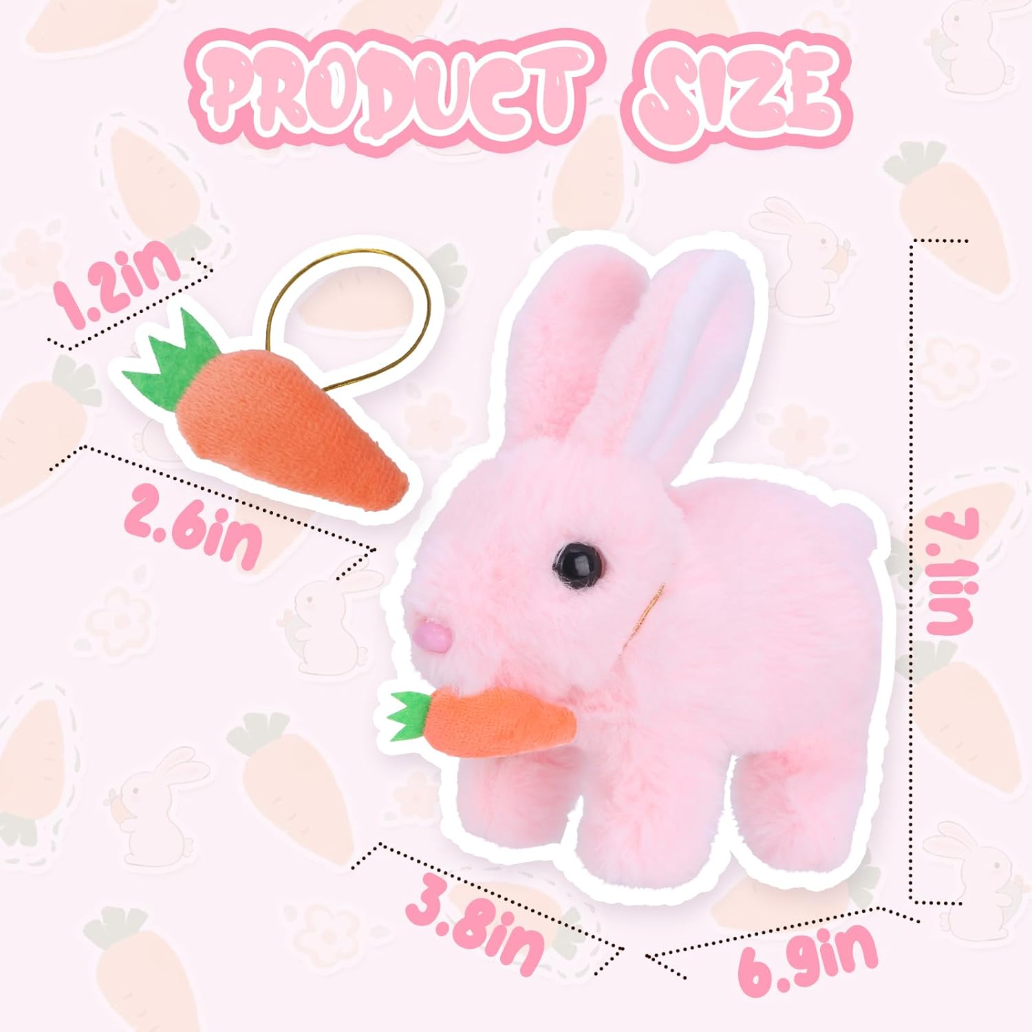 RichRabbit Bunby - Realistic Interactive Bunny Toy | Jumping, Twitching Ears - Pink