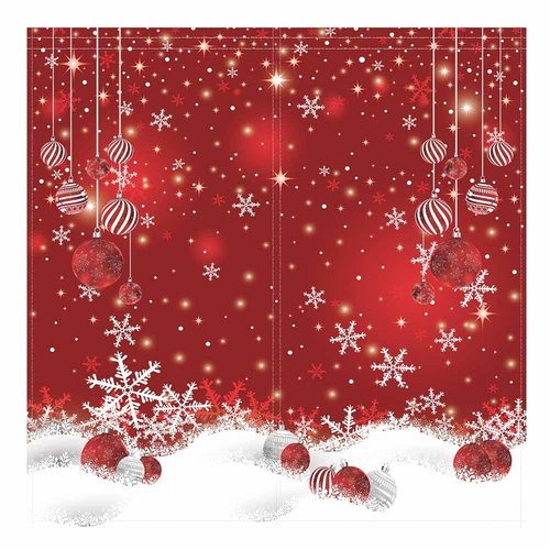 Funnytree Red Christmas Window Curtain Kids Winter Xmas Glitter Bokeh Print Curtains Home Decor Rod Pocket Darkening Drapes for Bedroom Living Room 82 in x 84 in