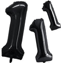 GOER Black Foil Number 1 Balloons - Huge 42" & 32" Birthday Party Decorations (3 Pcs)