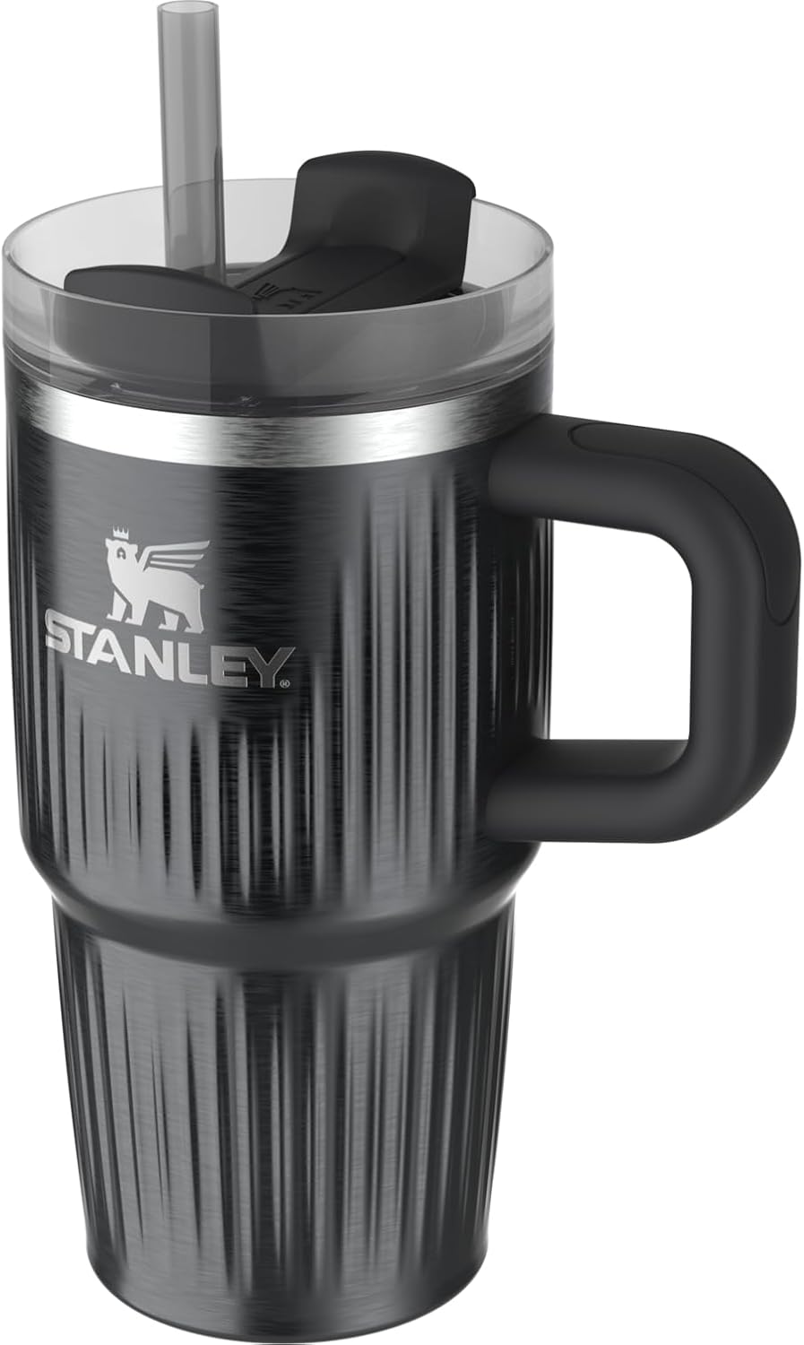 STANLEY Quencher H2.0 Tumbler - 20 oz Insulated Stainless Steel Cup with Handle & Straw | BPA-Free | Fluted Black