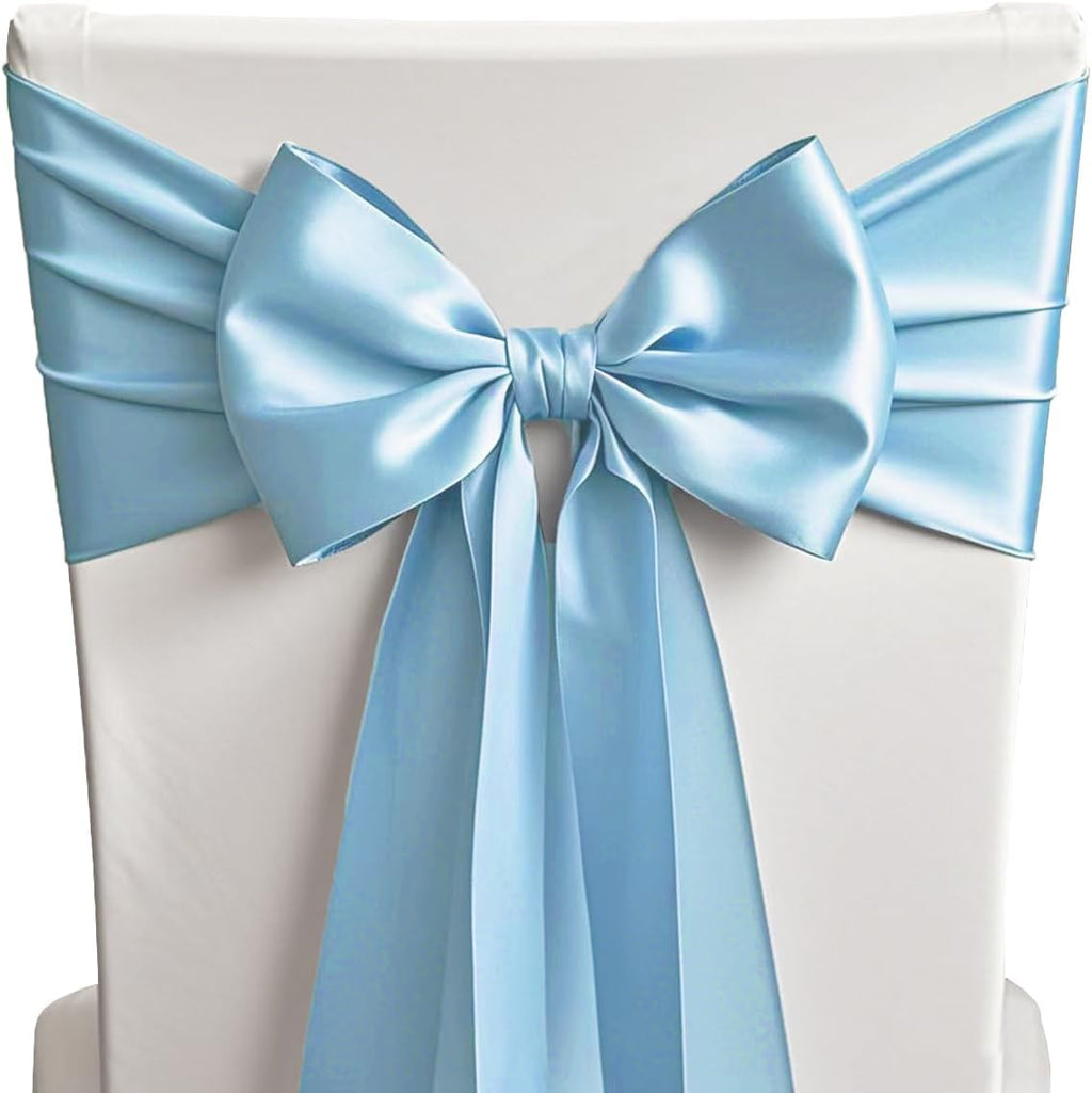 Skiennix Baby Blue Satin Table Runner - 12 x 108 Inches for Weddings, Parties & Events