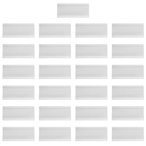 Akro-Mils 29308 Clear Protective Plastic Flat Label Holders for Wire Shelving Retail Display and Warehouses, (25-Pack)