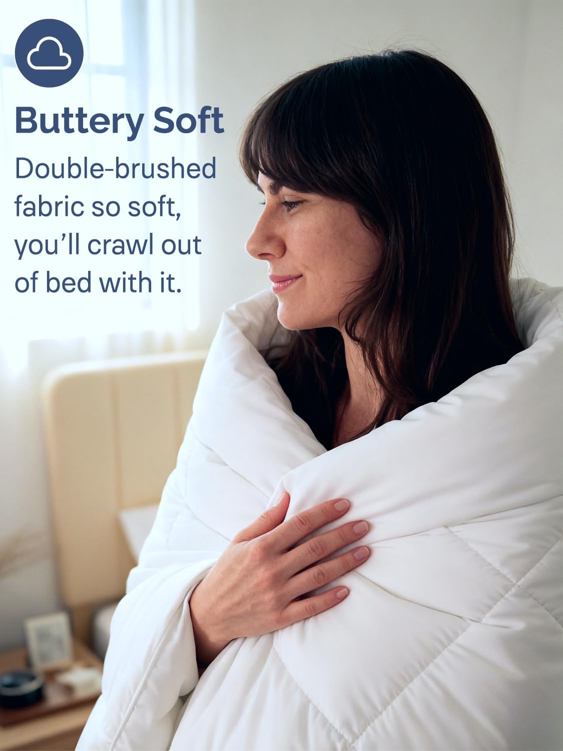 Regine Switzerland Queen Size White Alternative Down Comforter - Warm, Lightweight & Breathable All-Season Bedding