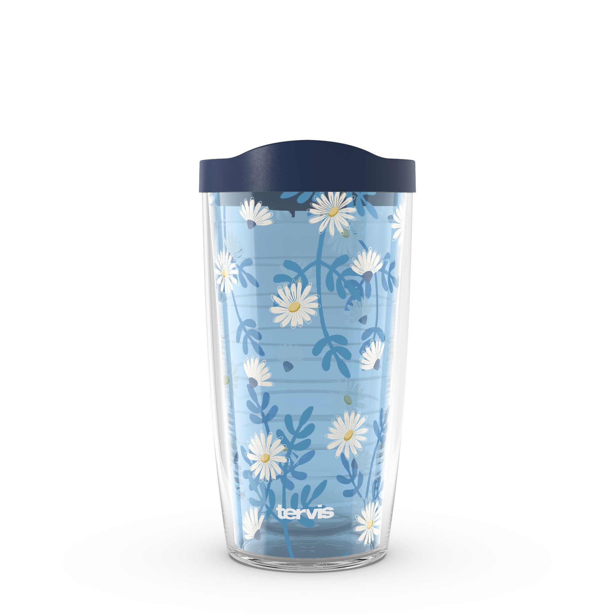 Tervis Skyfall Daisies Made in USA Double Walled Insulated Tumbler Travel Cup Keeps Drinks Cold & Hot, 16oz, Classic