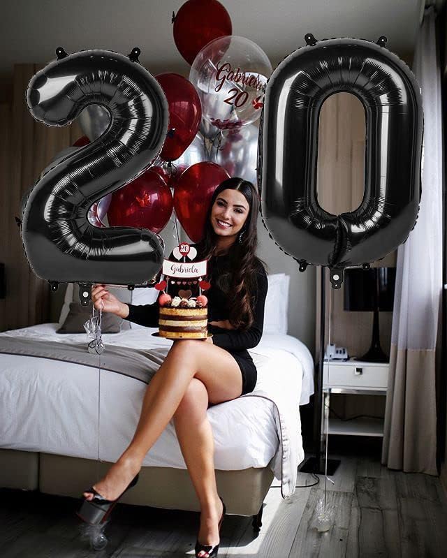 Number 0 Balloons - 40 Inch Black Number Balloons for Birthday, Wedding & Baby Shower Decorations