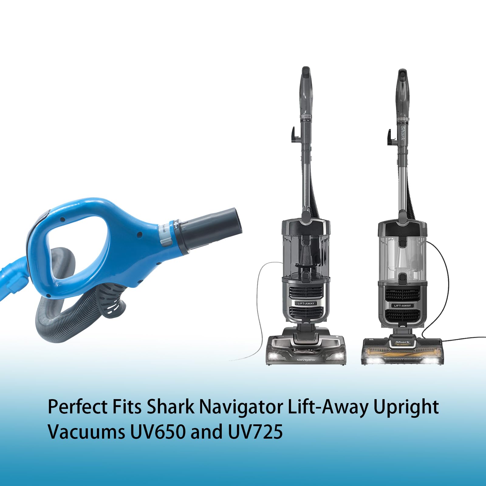 ZU560 Replacement Hoses Handle and Crevice Tool Set for Shark Navigator Rotator Lift-Away Upright Vacuum, Dust Brushes for Shark Upright Vacuums ZU561, ZU562, ZU560 Blue, CU520, UV650 and UV725