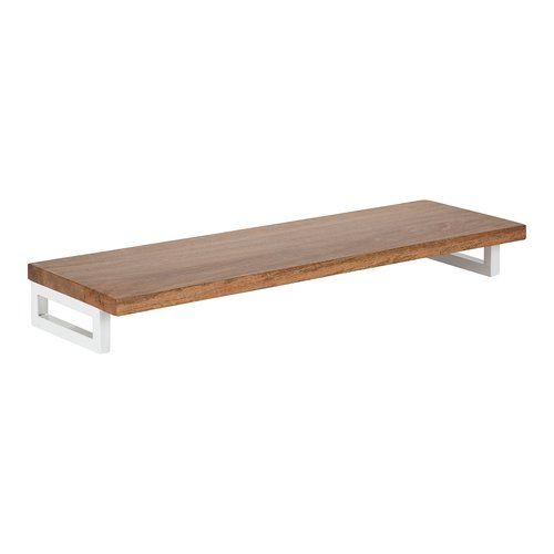 Kate and Laurel Lankford Modern Wood Wall Shelf, 24 inch Width, Natural Wood and White, Decorative Shelf for Storage and Display