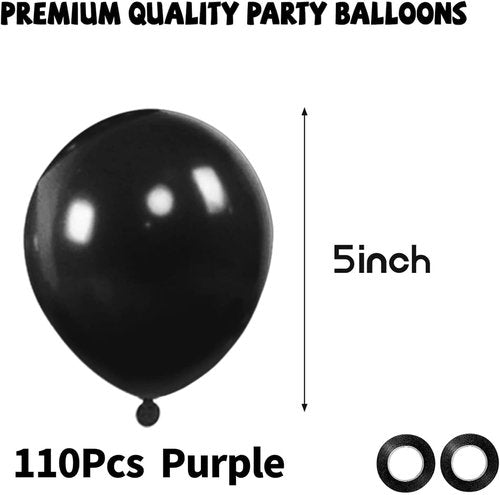 Black Balloons | 110 Pcs Mini 5-Inch Thick Latex Balloons for Birthday & Wedding Decor