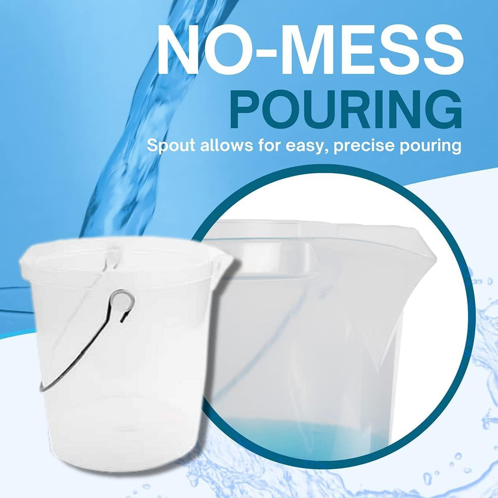 ACCUPOUR 3 Gallon Measuring Bucket with Handle - Multipurpose, Heat Resistant & Chemical Resistant, Measurements in Liters (L) and Gallons (gal) - Large Measuring Container (1 Pack)