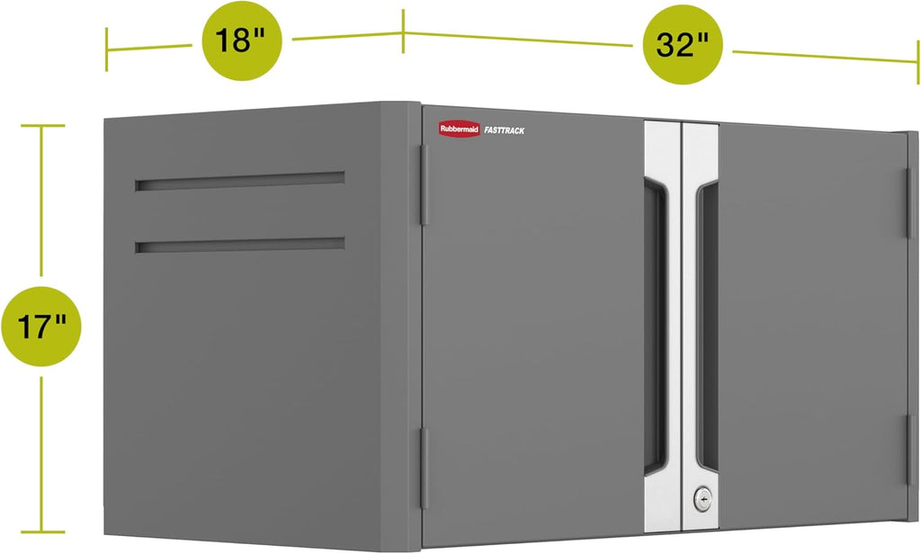 Rubbermaid FastTrack 2-Door Cabinet - Durable Garage Storage Solution for Organized Spaces