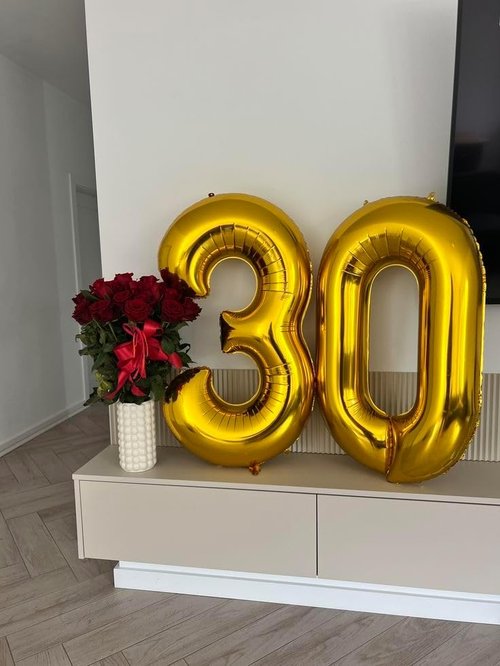 Big Number 23 Balloon - 40 Inch Gold Foil Birthday Decoration for Women | Perfect for Weddings & Graduations
