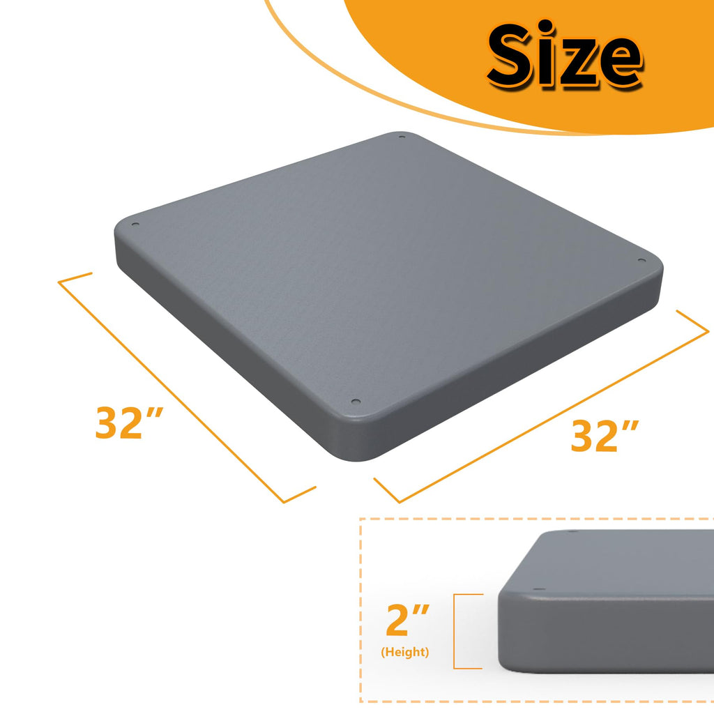 LBG Products Mini Split Pad,Equipment Pad 32 x 32 x 2 inches for Mini Split Air Conditioner Heat Pump Systems,Plastic Ground Pad for Outdoor Condenser Units,Mini Split AC Condenser Pad