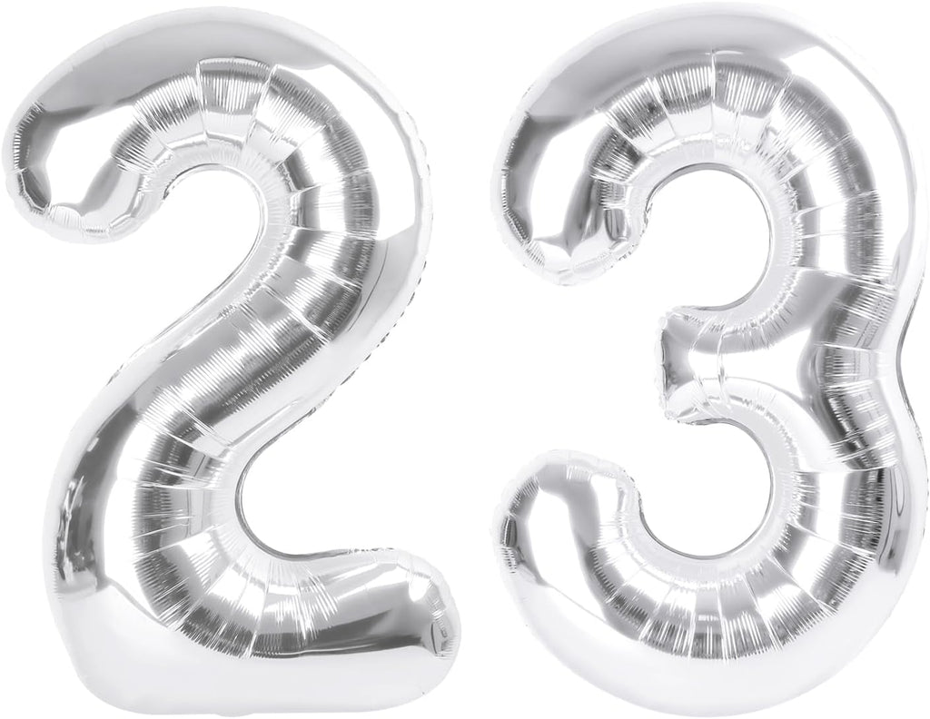 Regine Switzerland 40-Inch Silver Foil Number 23 Balloon - Perfect for Birthday, Graduation & Memorial Celebrations