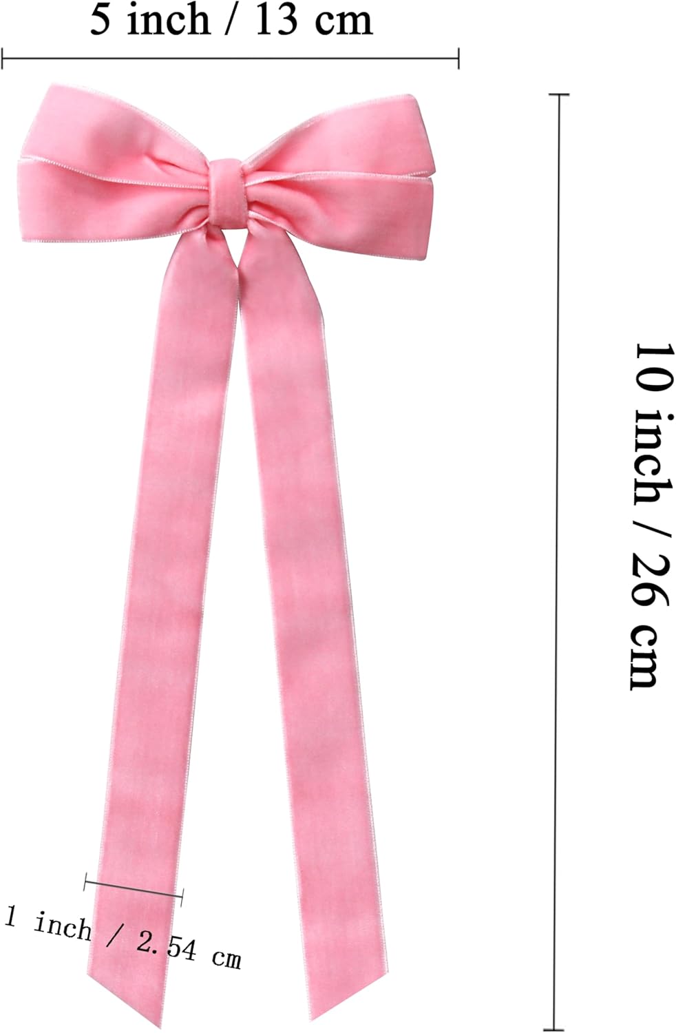 Skiennix 12Pcs Pink Velvet Bows | Elegant Valentine's Day Tree Decorations - 5in x 10in Ornaments for Home & Weddings