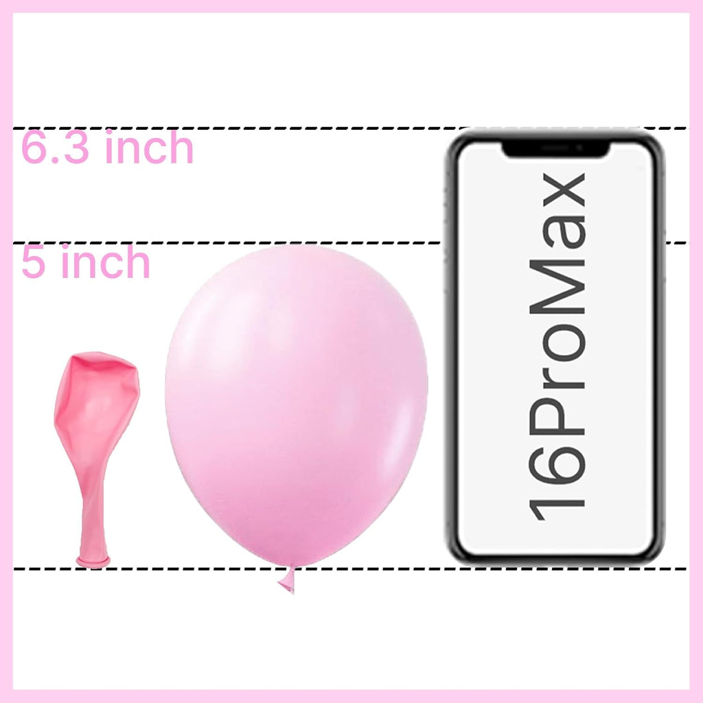 PartyWoo Baby Pink Balloons - 50pcs 5 Inch Pastel Latex Helium Balloons for Baby Showers & Parties