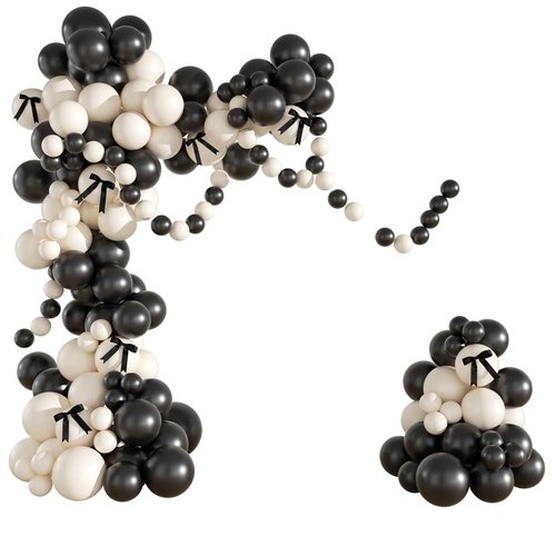 Black Sand White Balloon Garland Arch Kit, Coquette Birthday Decorations 158Pcs Black Bow Long Balloons Sand White Balloons Different Size for Wedding Bridal Engagement Bachelorette Party Decorations