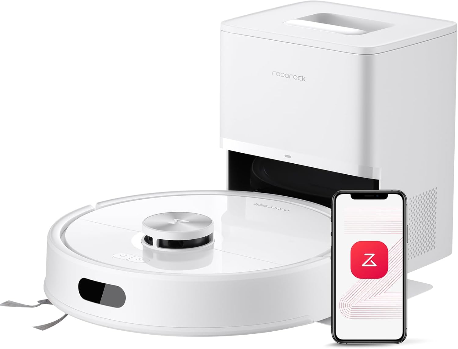 Roborock Q7 M5+ Robot Vacuum & Mop - 10000Pa Suction, Self-Emptying, App Control, White