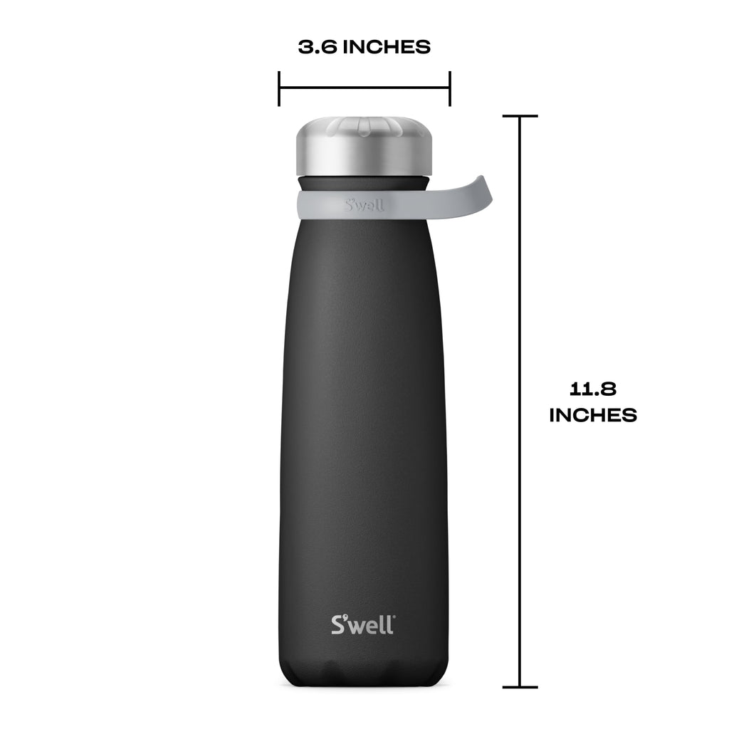 S'well Stainless Steel Traveler With Handle, 40oz, Onyx, Triple Layered Vacuum Insulated Containers Keeps Drinks Cold for 60 Hours and Hot for 20, BPA Free, Easy Carrying On the Go