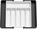 Lifewit Expandable Silverware Drawer Organizer - BPA-Free Utensil Tray for Kitchen | Adjustable Storage, 13-22 x 15", White & Black