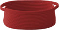 JMvicyroam Woven Basket - Small Rope Storage Bin with Handles for Organizing Shelves & Closets | Red