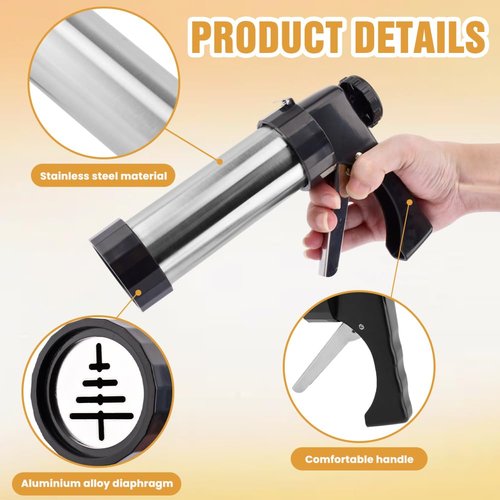 Cookie Press Gun Kit, Spritz Cookie Press for Baking Icing Gun with 13 Cookies Discs and 8 Piping Tips for DIY Christmas Cookies, DIY Biscuit, Decorating Baking Supplies