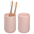 iDesign Toothbrush Holder with 3 Divided Sections for Bathroom or Vanity - Set of 2 - Blush