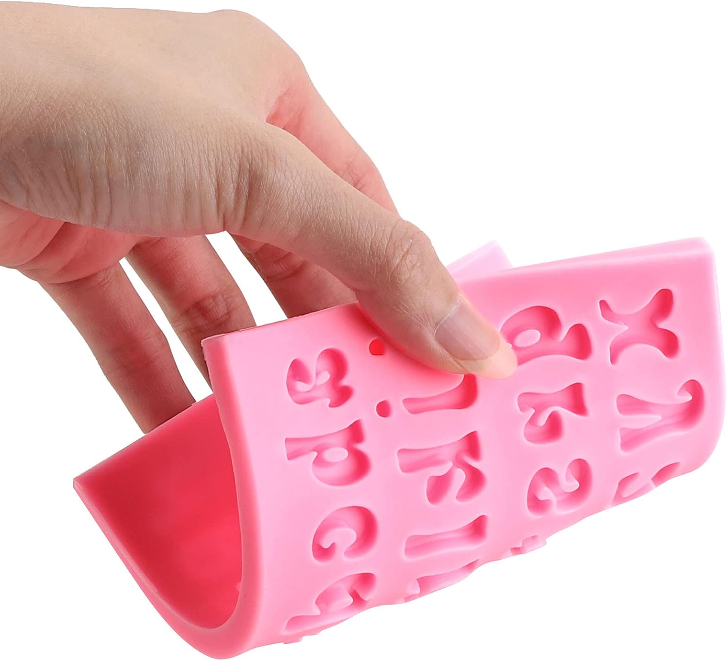 Skiennix Silicone Letter & Number Molds - 5-Piece Set for Baking, Candy & Cake Decoration