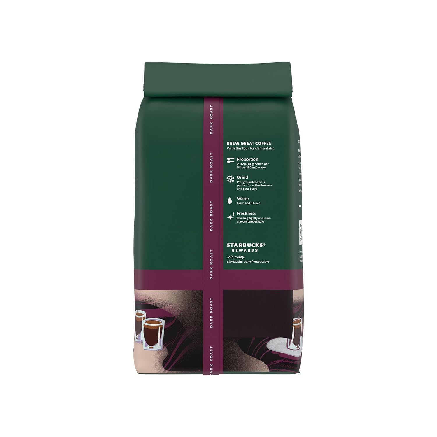 Starbucks Ground Coffee - Dark Roast Espresso Blend for Hot or Iced Beverages | 12 oz