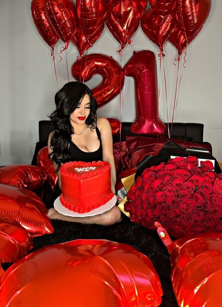 Skiennix 40-Inch Red Number Balloon - Perfect for 16th Birthday Celebrations & Photo Shoots