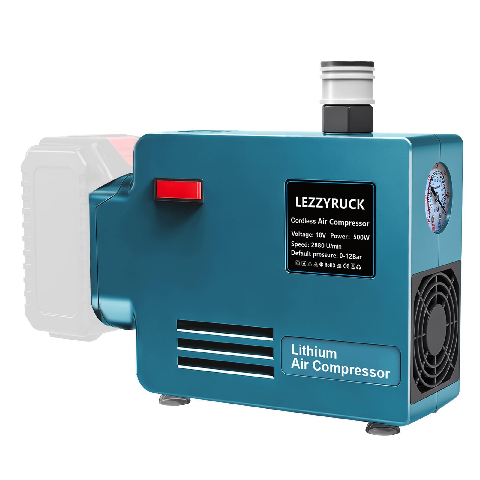 Cordless Air Compressor for Ma-kita 18V Battery (No Battery), Max 175 PSI Portable Air Compressor without Air Tank, Oil-Free and Ultra Quiet, for Small Pneumatic Nail Gun