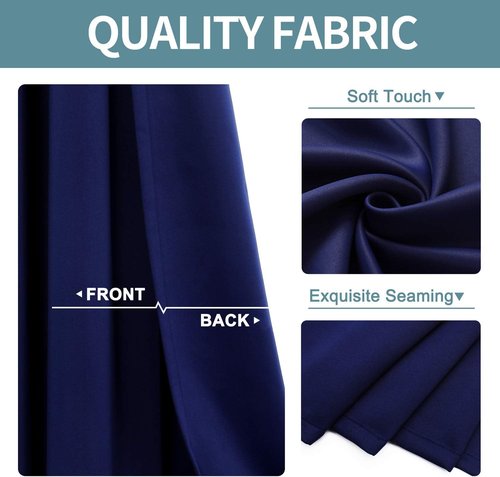 ChrisDowa Small Window Curtains - Grommet Thermal Insulated Room Darkening Panels, Navy Blue (52 x 36 Inch)