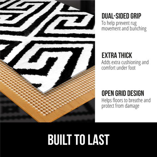 Gorilla Grip Rug Pad Gripper - Slip-Resistant Cushion for Area Rugs | 2x3 FT Size, US Designed