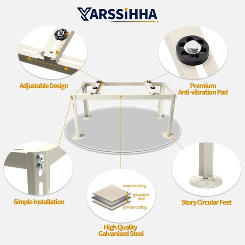 Yarssihha Mini Split Ground Stand for 9000-24000 BTU Ductless Air Conditioners Heat Pumps, Heavy Duty Adjustable Mini Split Stand, Condenser Stand, Max Load: 440LBS